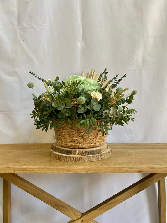 CESTA HORTENSIA VERDE MAR